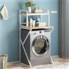 Nordivo Piano 3 Lavatrice Scaffale,Tamburo Lavastoviglie Ripiano Di Stoccaggio,Mobile Sopra Lavatrice,Colonna Lavatrice Asciugatrice,Per Bagno, Lavanderia(White/brown,150cm/59.5in)