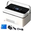 Generic Mini frigorifero Insulina Cooler Case Mini Drug Frigorifero Portatile Auto Insulina Cooler Box con Maniglia Temperatura Costante Medicina Frigorifero per Viaggi Ufficio 2batteries