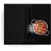 Klarstein Chef-Fusion - Piano a Induzione con Cappa Integrata, 7200W/Boost 8400W, 590 m³/ora, Efficienza Energetica A, Vetro & Acciaio Inox, Design Salvaspazio, Blocco per Bambini, Nero