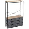 5 five simply smart 5five - Armadio a 6 cassetti - Altezza regolabile con asta appendiabiti per camera da letto e corridoio