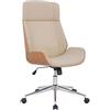 CLP Sedia da ufficio ergonomica con braccioli Varel, sedia da scrivania con struttura moderna girevole e regolabile in altezza | Colore natura/crema