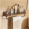 NevStp Mensola da bagno in legno massello per lavabo a parete per cosmetici, impermeabile, multifunzionale, per camera da letto, cucina, armadietti, mensola per asciugamani, antiruggine, robusta,