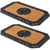 Carpido Zerbino naturale - Clean Walk 45x75 cm set di 2 - Zerbino per interni - Tappeto d'ingresso per esterni coperti - Tappeto in cocco con bordo in gomma