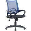 CLP Sedia da Ufficio Genius I Sedia da scrivania Regolabile in Altezza con Rivestimento in Rete, Colore:Blu