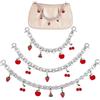 PH PandaHall 3pz Catena Decorativa per Borsa in Argento 20-30cm Catene per Borse con Ciondolo Smaltato a Forma di Frutta Catena di Estensione di Ricambio per Borsa a Spalla Donna