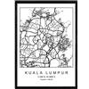 Nacnic Stampa Mappa della Città Stile scandinavo Kuala Lumpur in Bianco e Nero. Fotogramma A4 Carta Stampata No 250 gr. Dipinti, Stampe e manifesti per Soggiorno e Camera da Letto