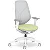 Sedus Se:kit Sedia girevole con rivestimento a membrana, braccioli 2D, 100% riciclabile, Made in Germany, verde, bianco, altezza regolabile 40-53 cm, portata fino a 150 kg