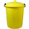 COSE DA CASA Bidone con coperchio chiuso grande 50 Lt antiodori o randagismo pattumiera da interno o esterno per la raccolta differenziata casa giardino locali commerciali (GIALLO)