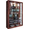 VCM Glasvitrine hängend | Vitrine Glas mit ESG-Sicherheitsglas | Maße: H. 91 x B. 59 x T. 18 cm | Hängevitrine Glas | Modern und platzsparend | Glas Vitrinenschrank - Vitrosa Mini Kern-Nussbaum