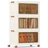 COSTWAY Contenitori Pieghevoli con Coperchio, Set da 4/3 Scatole di Plastica Impilabili con Ruote, per Organizzatore di Armadio con Porte a Apertura Frontale, Multiuso (62,5 x 34,5 x 99,5 cm)