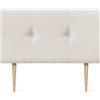 DHOME Testiera Imbottita in Tessuto Luxury Liscio con Bottoni e Gambe Testiere Imbottita per Letto di Lusso (Ethnic White, 90x105cm)