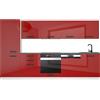 B BELINI GROUP Belini, Rose - Cucina monoblocco, 300 cm, cucina componibile, senza elettrodomestici, con armadietti pensili e mobiletti, senza piani di lavoro, rosso lucido