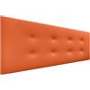 DHOME Testata in Similpelle o Tessuto AQUALINE Pro con 2 file di bottoni Testata imbottita Letto di lusso (Similpelle Arancione, 150x50cm (Letti 150/160))