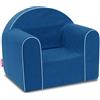 Badum - Poltrona per Bambini da 1 Anno - Poltrona per Bambini - Stabile, Comoda, in Schiuma - con Rivestimento Sfoderabile - Regalo per il 1° Compleanno per Bambina, Bambino - Blu