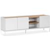 HOMN LIVING Mobile TV Curva con 3 ante, bianco, 160 cm (larghezza) 40 cm (profondità) 55 cm (altezza)