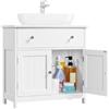 Yaheetech Mobile da Bagno Sottolavabo Mobiletto con Cassetto e Ripiano Portaoggetti Armadietto da Terra per Lavandino in MDF 60 × 30 × 60 cm Bianco