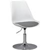 FineBuy Sedia da Cucina Girevole Plastica e Metallo Sedie per Sala da Pranzo Bianca e Grigio | Poltroncina Design Nordiche | Sedie per Tavolo da Pranzo Elegante 110 kg