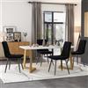 Dalred Set da pranzo (1 tavolo da pranzo con 4 sedie), tavolo da pranzo rettangolare, moderno set da cucina, sedia da pranzo in velluto Twill, gambe dorate (nero)