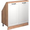 Vicco Mobile sottotetto Rion, Bianco rustico/Rovere dorato, L80 x P46 cm con 2 porte, salvaspazio per soffitti inclinati