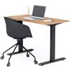 Mobili Fiver, Scrivania Fissa Clara 120x60 Rovere Rustico con Gambe Nere, Nobilitato/Alluminio/Acciaio, Scrivania moderna per Ufficio