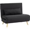 DecHome - Poltrona letto singolo Nordico Scandinavo in Tessuto 94x78x80 cm colore Nero