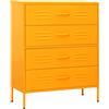 vidaXL Cassettiera Giallo Senape 80x35x101,5 cm in Acciaio