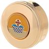 Holyart Teche Eucaristiche: Teca per ostie placca Cesto con Croce Ottone 3x10 cm
