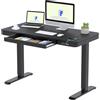 FLEXISPOT Q3 Scrivania Regolabile in Altezza, Piano Unico con Angoli Arrotondati 120x60 cm Nero, Porta di Ricarica USB-C, Funzione Anti-Collisione Auto-ritorno, Cassetto Sottopiano Integrato