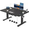 Devoko Scrivania Regolabile in Altezza 120 x 80 cm, Scrivania da Ufficio con Sistemi Anti-Collisione e Funzione di Memoria, Tavolo Didattico Ergonomica Elettrica, Nero