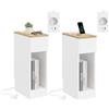 SoBuy set da 2 comodini 20cm con stazione di ricarica e battiscopa 20x35x60
