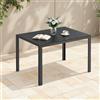 Clevich Tavolo da giardino resistente alle intemperie, 110 x 70 cm, tavolo da pranzo per esterni, in WPC, telaio in alluminio, resistente alle intemperie, tavolo quadrato da giardino, colore nero