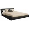 MB Muebles Bonitos, Letto Matrimoniale Alessia, Legno e Ecoleather, Nero, Per Materasso 180x200 cm
