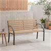 Garden Vida Panca da Giardino a doghe in Legno per Esterni, con Gambe in Acciaio, per parchi e Patio
