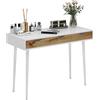 SogesHome Scrivania 110 cm Tavolo Semplic da Toeletta con 3 Cassetti Studio Luoghi di Lavoro Bianco