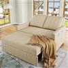Huayz Divano pieghevole multifunzione con funzione di sonno Ideale per piccoli spazi, adatto per casa o dormitori, schienale regolabile, 180 x 127 cm, comodo divano letto (beige)
