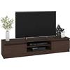 BDW Mobile TV perfetto per soggiorno, camera da letto o camera dei ragazzi, 2 ante e 2 ripiani perfetto per arredare gli interni. Dimensioni: 160 x 33 x 40 cm (Wengè)