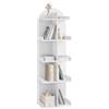 WOLTU Libreria Autoportante con 10 Ripiani su 5 Livelli, Scaffale Angolare Portaoggetti, Porta Libri e CD in Legno, Libreria Bianca per Ufficio, Studio, Soggiorno, 40x24x126cm, SK037ws