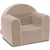 Badum - Poltroncina per Bambini da 1 Anno - Poltrona per Bambini - Stabile, Comoda, in Schiuma - con Rivestimento Sfoderabile - Regalo per il 1° Compleanno per Bambina, Bambino - Marrone Chiaro