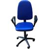 Sedia Poltrona Ufficio Operativa Girevole Casa Studio in Tessuto Sky Simil Ecopelle Blu