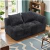 Wyibwy Divano moderno componibile, divano a L, divano a 2 posti con chaise longue e braccioli, 2 cuscini, tasca laterale per telecomando, divani in ciniglia, Nero