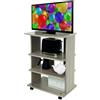 MOHOME Mobile Tv Legno MDF 3 Ripiani Mobiletto Olmo Carrello Porta Tutto Pavimento Televisore Console Videogiochi DVD Ruote Trasportabili Robusto Moderno