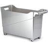 ACAN Carrello in plastica multiuso con ruote e maniglia n. 1 - Cesto organizer per prodotti per la pulizia, bagno, cucina, 29 x 17 x 45 cm, colore: argento