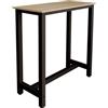 MB Muebles Bonitos, Tavolo Alto da bar Ani, Barra da cucina in Stile Minimalista con Gambe in Metallo, Melamina Opaca, Nero e Sonoma, 100x100x40 cm