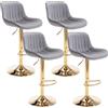 Drmilito Set di 4 Sgabelli Cucina Velluto Sgabelli Bar Alti Sgabello Alto Cucina