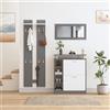 MSMOK Set appendiabiti da parete 80 x 25 x 96,5 cm, con specchio, 2 pannelli da parete, una mensola e una scarpiera, corpo grigio antracite opaco, mobili da corridoio, appendiabiti da corridoio