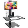 Duronic DM05D14 BKPostazione da lavoro per computer con ampia piattaforma 65 cm scrivania ufficio per pc monitor tastiera - altezza regolabile da 72 a 116 cm