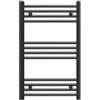 Granitan Termoarredo Bagno 50x80 cm - 322W - Termo Arredo da Bagno - Termoarredo Idraulico - Termosifone da Parete - Nero