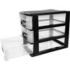 Luxshiny Mobiletto Organizzatore Da Scrivania Plastica Tre Strati Cassettiera Multiuso Con Impilabili Mobile Per Ufficio e Studio Nero e Trasparente