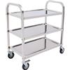 Alnemy Carrello da portata in acciaio inox con ruote, per hotel, ospedali, scuole, carrello alimentare con freno (85 x 45 x 90 cm)