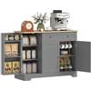 HOMCOM Credenza da cucina, armadio da cucina con 3 ripiani con ante, 1 cassetto, ripiani regolabili, credenza per sala da pranzo, 105x40x83 cm, grigio